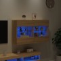 Wandmontierter TV-Schrank mit LED-Leuchten Sonoma-Eiche 98,5 x 30 x 60,5 cm von , TV-Möbel - Ref: Foro24-837108, Preis: 74,99...