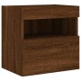 Wall-mounted TV cabinet with LED lights brown oak 40x30x40 cm by , TV Furniture - Ref: Foro24-837181, Price: 36,22 €, Discoun...