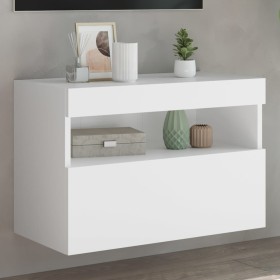 Wall-mounted TV cabinet with LED lights white 60x30x40 cm by , TV Furniture - Ref: Foro24-837183, Price: 57,02 €, Discount: %