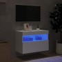 Mueble de TV de pared con luces LED blanco 60x30x40 cm de , Muebles TV - Ref: Foro24-837183, Precio: 57,02 €, Descuento: %