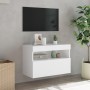 Mueble de TV de pared con luces LED blanco 60x30x40 cm de , Muebles TV - Ref: Foro24-837183, Precio: 57,02 €, Descuento: %