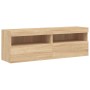 TV cabinet wall LED lights 2 pcs Sonoma Oak 60x30x40 cm by , TV Furniture - Ref: Foro24-837188, Price: 82,89 €, Discount: %