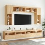 Muebles de TV de pared luces LED 2 uds roble Sonoma 60x30x40 cm de , Muebles TV - Ref: Foro24-837188, Precio: 84,99 €, Descue...