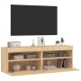 Muebles de TV de pared luces LED 2 uds roble Sonoma 60x30x40 cm de , Muebles TV - Ref: Foro24-837188, Precio: 84,99 €, Descue...