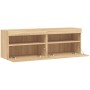 TV cabinet wall LED lights 2 pcs Sonoma Oak 60x30x40 cm by , TV Furniture - Ref: Foro24-837188, Price: 82,89 €, Discount: %