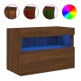 Wandmontierter TV-Schrank mit LED-Leuchten, braune Eiche, 60 x 30 x 40 cm von , TV-Möbel - Ref: Foro24-837195, Preis: 55,03 €...