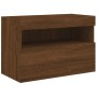 Wall-mounted TV cabinet with LED lights brown oak 60x30x40 cm by , TV Furniture - Ref: Foro24-837195, Price: 55,03 €, Discoun...