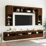 Wall-mounted TV cabinet with LED lights brown oak 60x30x40 cm by , TV Furniture - Ref: Foro24-837195, Price: 55,03 €, Discoun...