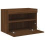 Wall-mounted TV cabinet with LED lights brown oak 60x30x40 cm by , TV Furniture - Ref: Foro24-837195, Price: 55,03 €, Discoun...