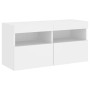 Wall-mounted TV cabinet with LED lights white 80x30x40 cm by , TV Furniture - Ref: Foro24-837197, Price: 60,83 €, Discount: %