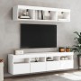 Wall-mounted TV cabinet with LED lights white 80x30x40 cm by , TV Furniture - Ref: Foro24-837197, Price: 60,83 €, Discount: %