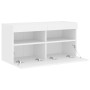 Wall-mounted TV cabinet with LED lights white 80x30x40 cm by , TV Furniture - Ref: Foro24-837197, Price: 60,83 €, Discount: %