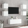 Wall-mounted TV cabinet with LED lights white 30.5x35x30 cm by , TV Furniture - Ref: Foro24-837218, Price: 35,95 €, Discount: %