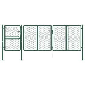 Grünes Gartentor aus Stahl 125x395 cm von vidaXL, Gartentore - Ref: Foro24-144446, Preis: 455,99 €, Rabatt: %