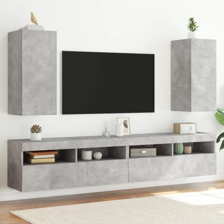 TV-Wandmöbel LED-Leuchten 2 Stück betongrau 30,5x35x70 cm von , TV-Möbel - Ref: Foro24-837239, Preis: 105,51 €, Rabatt: %