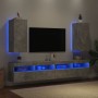 TV wall furniture LED lights 2 pcs concrete gray 30.5x35x70 cm by , TV Furniture - Ref: Foro24-837239, Price: 105,51 €, Disco...