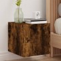 Wall-mounted TV cabinet with LED lights smoked oak 30.5x35x30 cm by , TV Furniture - Ref: Foro24-837226, Price: 34,91 €, Disc...