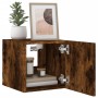 Wall-mounted TV cabinet with LED lights smoked oak 30.5x35x30 cm by , TV Furniture - Ref: Foro24-837226, Price: 34,91 €, Disc...