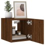 Wall-mounted TV cabinet with LED lights brown oak 30.5x35x30 cm by , TV Furniture - Ref: Foro24-837230, Price: 35,92 €, Disco...