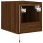 Wall-mounted TV cabinet with LED lights brown oak 30.5x35x30 cm by , TV Furniture - Ref: Foro24-837230, Price: 35,92 €, Disco...