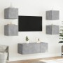 Wall-mounted TV cabinet with LED lights concrete gray 30.5x35x30 cm by , TV Furniture - Ref: Foro24-837224, Price: 36,47 €, D...