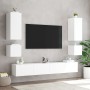 Wall TV cabinets with LED lights 2 pcs white 40.5x35x40 cm by , TV Furniture - Ref: Foro24-837247, Price: 72,47 €, Discount: %