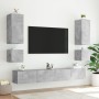 Muebles TV de pared luces LED 2 uds gris hormigón 40,5x35x40 cm de , Muebles TV - Ref: Foro24-837253, Precio: 70,14 €, Descue...