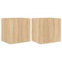 TV cabinet wall LED lights 2 pcs Sonoma Oak 40.5x35x40 cm by , TV Furniture - Ref: Foro24-837251, Price: 70,14 €, Discount: %