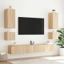 Muebles de TV pared luces LED 2 uds roble Sonoma 40,5x35x40 cm de , Muebles TV - Ref: Foro24-837251, Precio: 70,14 €, Descuen...