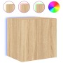 TV cabinet wall LED lights 2 pcs Sonoma Oak 40.5x35x40 cm by , TV Furniture - Ref: Foro24-837251, Price: 70,14 €, Discount: %