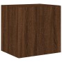 Wall-mounted TV cabinet with LED lights oak brown 40.5x35x40 cm by , TV Furniture - Ref: Foro24-837258, Price: 43,84 €, Disco...