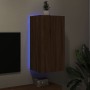 Mueble de TV de pared con luces LED marrón roble 40,5x35x80 cm de , Muebles TV - Ref: Foro24-837266, Precio: 60,86 €, Descuen...