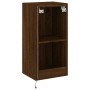 Wandmontierter TV-Schrank mit LED-Leuchten Eiche braun 40,5x35x80 cm von , TV-Möbel - Ref: Foro24-837266, Preis: 60,86 €, Rab...