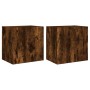 TV wall furniture 2 units smoked oak wood 40.5x30x40 cm by , TV Furniture - Ref: Foro24-836905, Price: 57,57 €, Discount: %