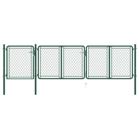 Green steel garden fence gate 100x395 cm by vidaXL, garden gates - Ref: Foro24-144445, Price: 387,99 €, Discount: %