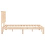 Double bed frame with solid wood headboard by , Beds and slatted bases - Ref: Foro24-3193631, Price: 120,25 €, Discount: %