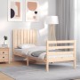 Estructura de cama individual con cabecero madera maciza de , Camas y somieres - Ref: Foro24-3194726, Precio: 102,47 €, Descu...