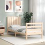 Estructura de cama individual con cabecero madera maciza de , Camas y somieres - Ref: Foro24-3194726, Precio: 102,47 €, Descu...