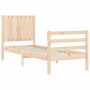 Estructura de cama individual con cabecero madera maciza de , Camas y somieres - Ref: Foro24-3194726, Precio: 102,47 €, Descu...