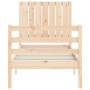 Estructura de cama individual con cabecero madera maciza de , Camas y somieres - Ref: Foro24-3194726, Precio: 102,47 €, Descu...