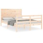 Estructura de cama con cabecero madera maciza 140x190 cm de , Camas y somieres - Ref: Foro24-3194616, Precio: 152,29 €, Descu...