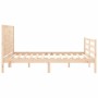 Estructura de cama con cabecero madera maciza 140x190 cm de , Camas y somieres - Ref: Foro24-3194616, Precio: 152,29 €, Descu...