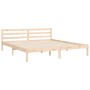 Double bed frame with solid wood headboard by , Beds and slatted bases - Ref: Foro24-3194261, Price: 173,71 €, Discount: %