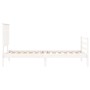 Estructura de cama individual con cabecero madera maciza blanco de , Camas y somieres - Ref: Foro24-3195182, Precio: 99,33 €,...