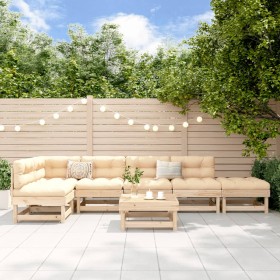 7-piece solid pine wood garden furniture set by , Garden sets - Ref: Foro24-3186508, Price: 323,46 €, Discount: %