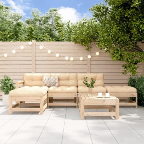 6-piece solid pine wood garden furniture set by , Garden sets - Ref: Foro24-3186536, Price: 283,99 €, Discount: %