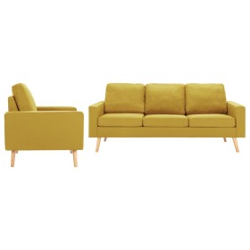 Zweiteilige Sofagarnitur aus gelbem Stoff von , Sofas - Ref: Foro24-3056630, Preis: 510,99 €, Rabatt: %