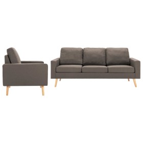 2-piece sofa set in taupe gray fabric by , Sofas - Ref: Foro24-3056632, Price: 470,99 €, Discount: %