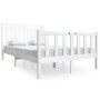 White solid wood double bed frame 135x190 cm by , Beds and slatted bases - Ref: Foro24-3100695, Price: 177,99 €, Discount: %