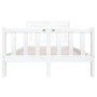 White solid wood double bed frame 135x190 cm by , Beds and slatted bases - Ref: Foro24-3100695, Price: 177,99 €, Discount: %